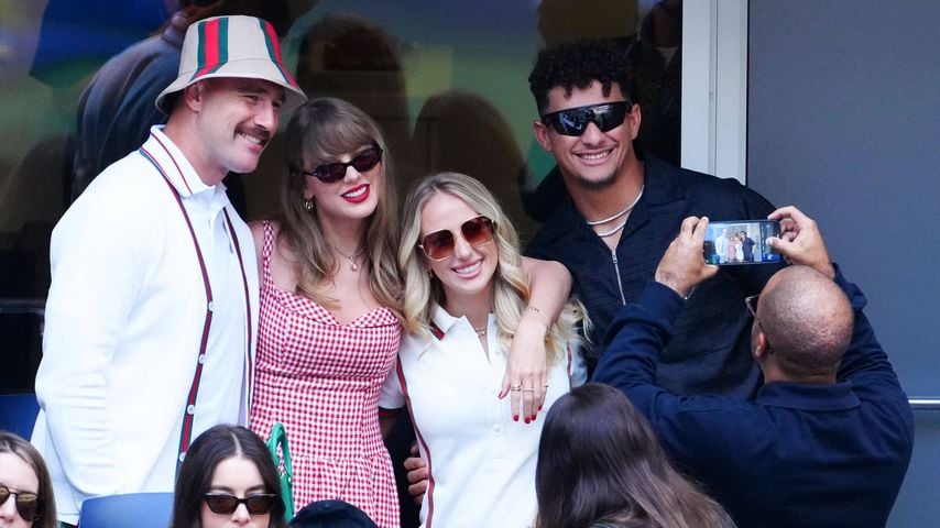 Travis Kelce, Taylor Swift, Brittany und Patrick Mahomes bei den US Open, September 2024