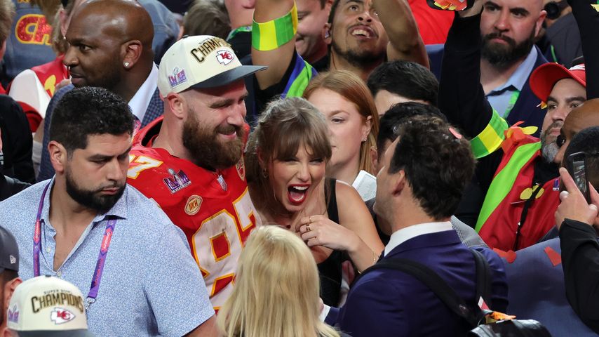 Travis Kelce und Taylor Swift beim Super Bowl 2024