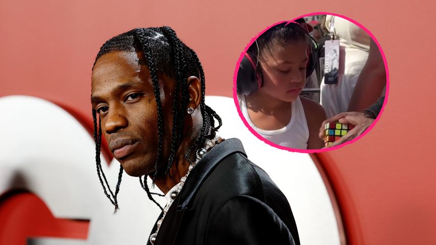Travis Scott gemeinsam mit Tochter Stormi beim Grand Prix