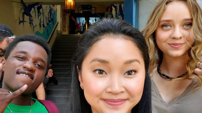 Trezzo Mahoro, Lana Condor und Madeleine Arthur am Set von "To All the Boys: Always and Forever"