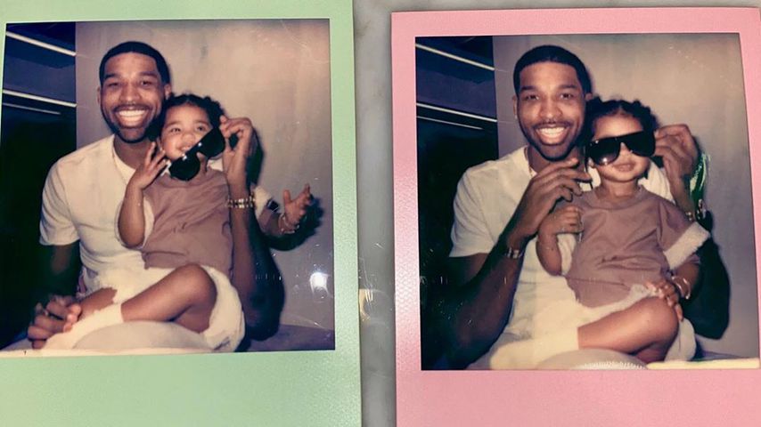 Khloe Kardashians Ex Tristan posiert mit Töchterchen True