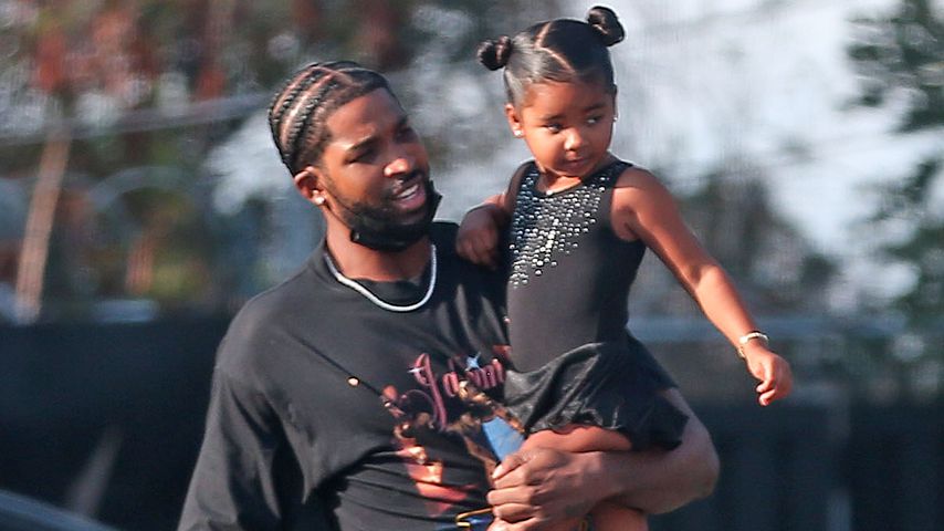 Tristan Thompson mit seiner Tochter True in Los Angeles, September 2021