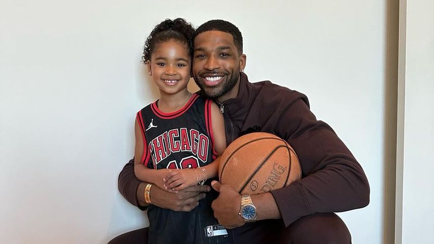 Tristan Thompson mit seiner Tochter True, Februar 2023