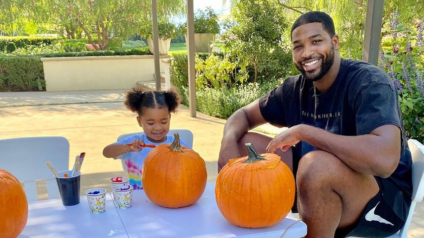 True Thompson mit ihrem Vater Tristan Thompson, 2020