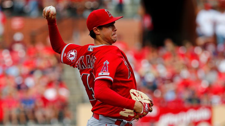 Tyler Skaggs bei einem Baseballspiel 2018