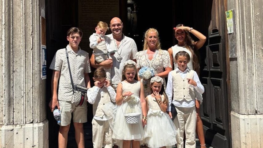 Tyson und Paris Fury mit ihren Kindern, Nizza, August 2025