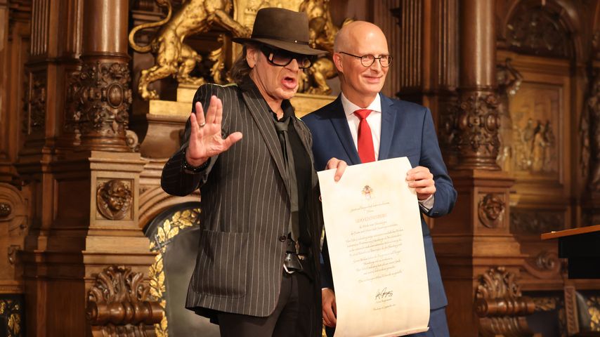 Udo Lindenberg mit Hamburgs Bürgermeister Peter Tschentscher, September 2022