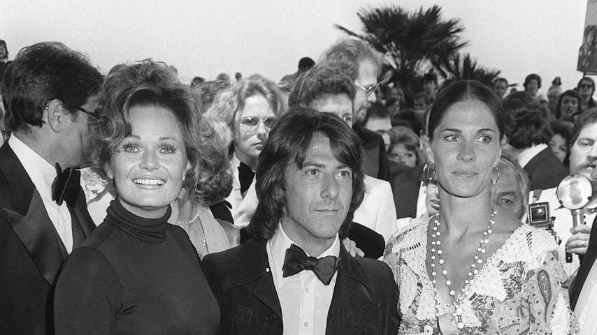 Valerie Perrine, Dustin Hoffman und Anne Byrne bei der Premiere von "Lenny" in Cannes, Mai 1975