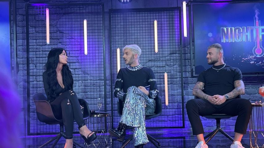 Vanessa Brahimi, Sam Dylan und Serkan Yavuz in der Reality-Talkshow "Nightfever"
