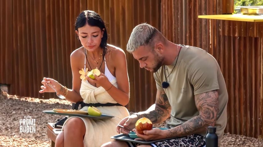 Vanessa Brahimi und Serkan Yavuz in "Das große Promi-Büßen"