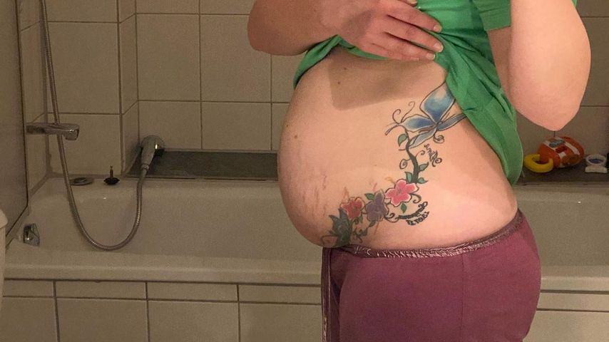 Vanessa Schneiders Bauch sieben Wochen nach der Geburt