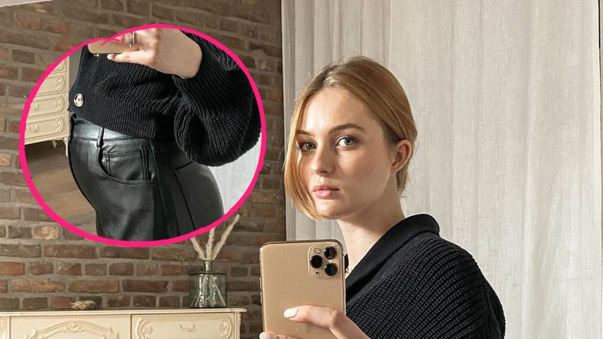 In Lederhose: Vanessa Tamkan teilt ein neues Babybauch-Bild