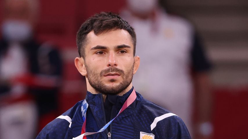 Vazha Margvelashvili bei der Medaillenzeremonie in Tokio