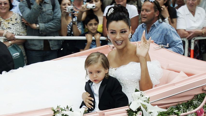 Verona Pooth mit ihrem Sohn Diego bei ihrer Hochzeit, 2005