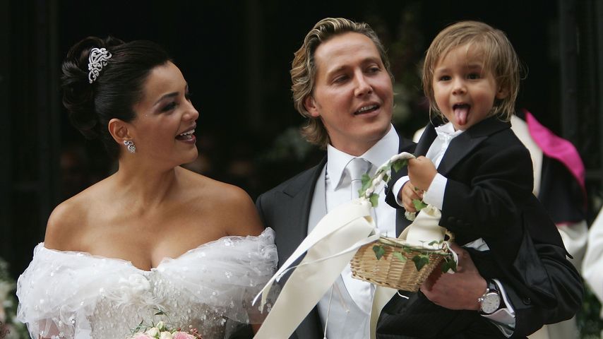 Verona und Franjo Pooth bei ihrer Hochzeit 2005 mit Sohn San Diego