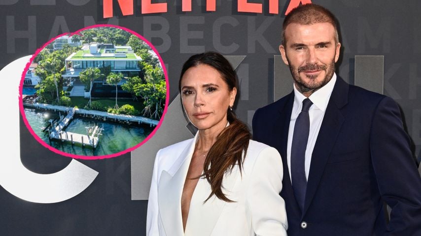Collage: Victoria Beckham mit David Beckham und ihre neue Luxusvilla