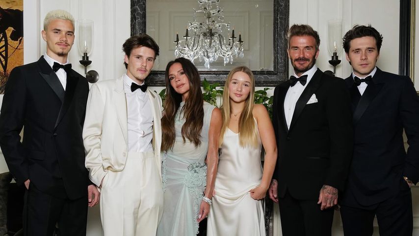 Victoria Beckham und ihre Familie im April 2024