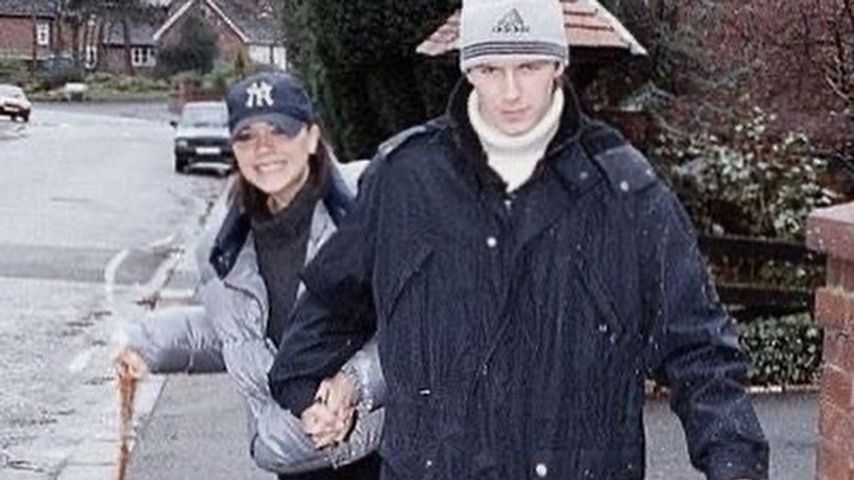 Victoria und David Beckham in Manchester