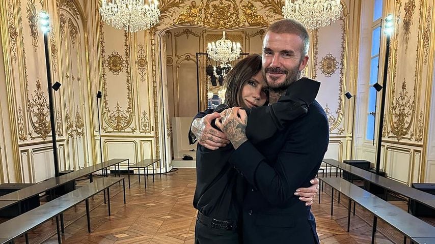 Victoria und David Beckham nach ihrer Fashionshow