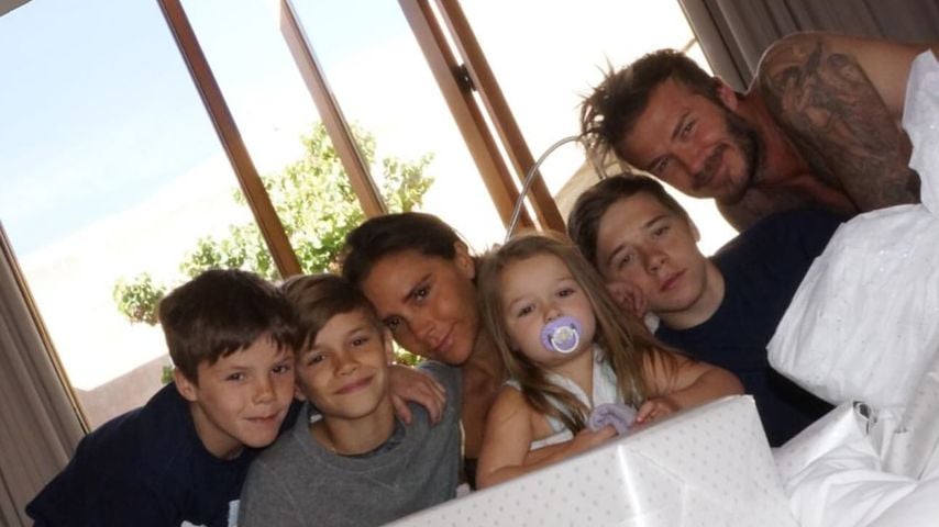 Victoria und David Beckham mit ihren Kindern.