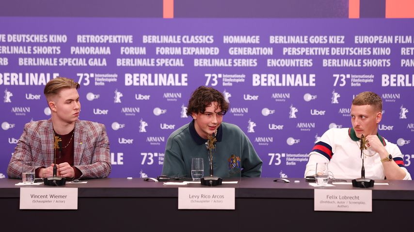 Vincent Wiemer, Levy Rico Arcos und Felix Lobrecht im Februar 2023