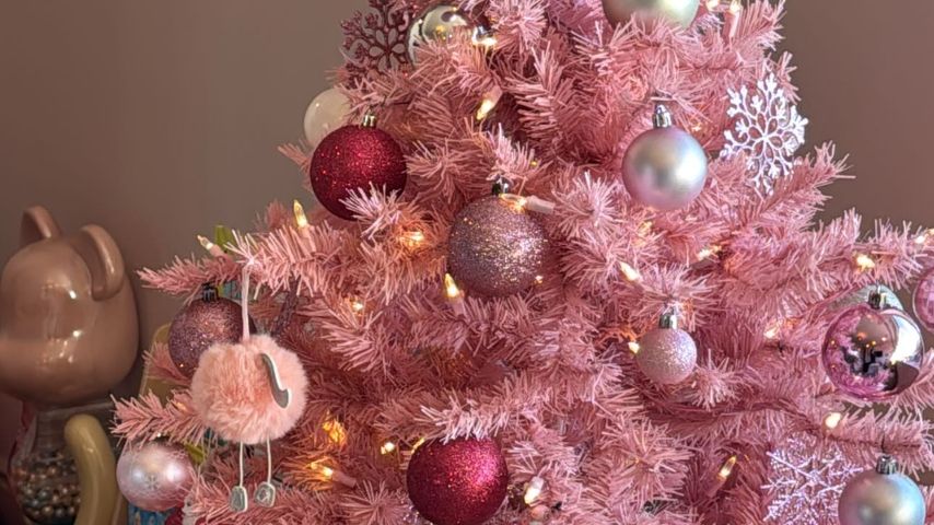 Weihnachtsbaum, der von Stormi Webster dekoriert wurde