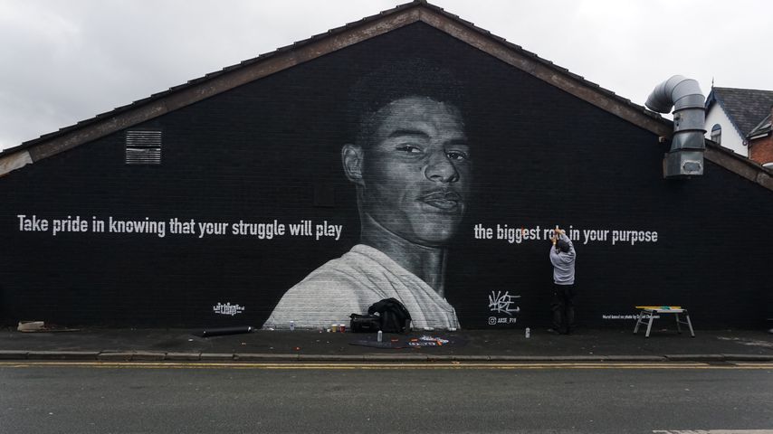 Wandgemälde zu Ehren des England-Kickers Marcus Rashford