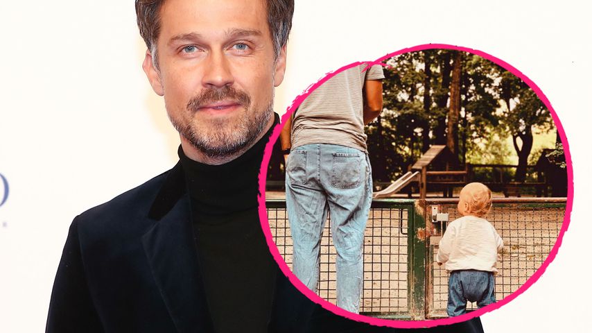 Wayne Carpendale und Söhnchen Mads tragen gleiche Windel