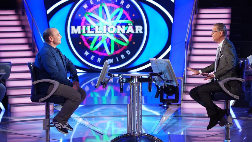 "Wer wird Millionär?"-Kandidat Jonni di Sante und Moderator Günther Jauch
