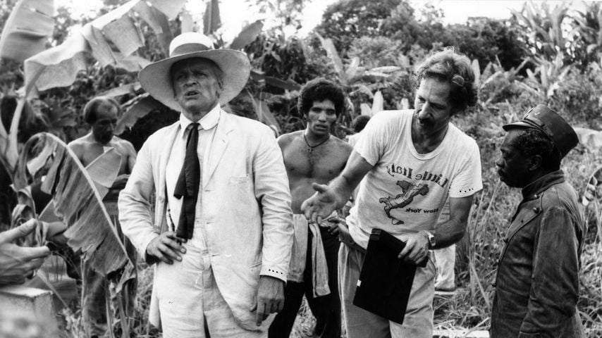 Werner Herzog und Klaus Kinski am Set von "Fitzcarraldo", 1982