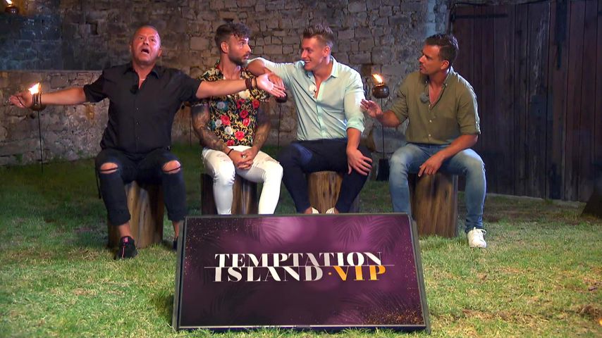 Willi Herren, Julian Evangelos, Calvin Kleinen und Ludwig Heer bei "Temptation Island V.I.P."