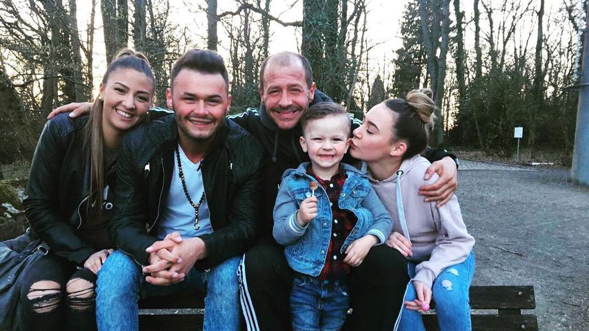 Willi Herren mit seiner Schwiegertochter, Sohn Stefano, Enkel Emilio und Tochter Alessia