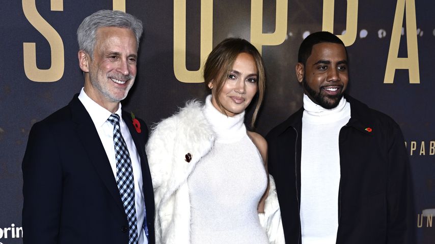 William Goldenberg, Jennifer Lopez und Jharrel Jerome auf der "Unstoppable"-Premiere, London 2024
