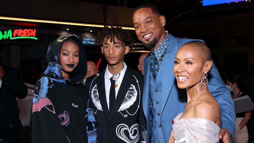 Willow, Jaden und Will Smith mit Jada Pinkett Smith bei der Premiere von "King Richard"