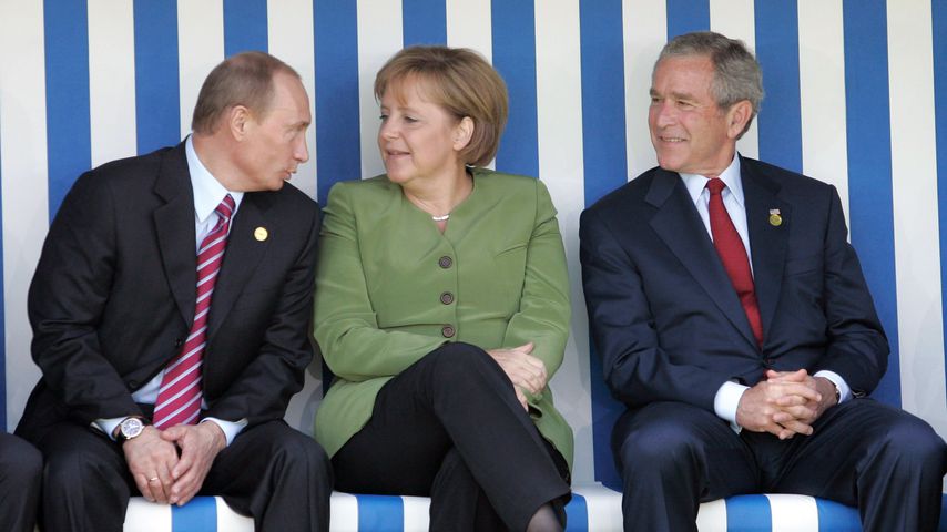 Wladimir Putin, Angela Merkel und George W. Bush beim G8-Gipfel in Heiligendamm, 2007