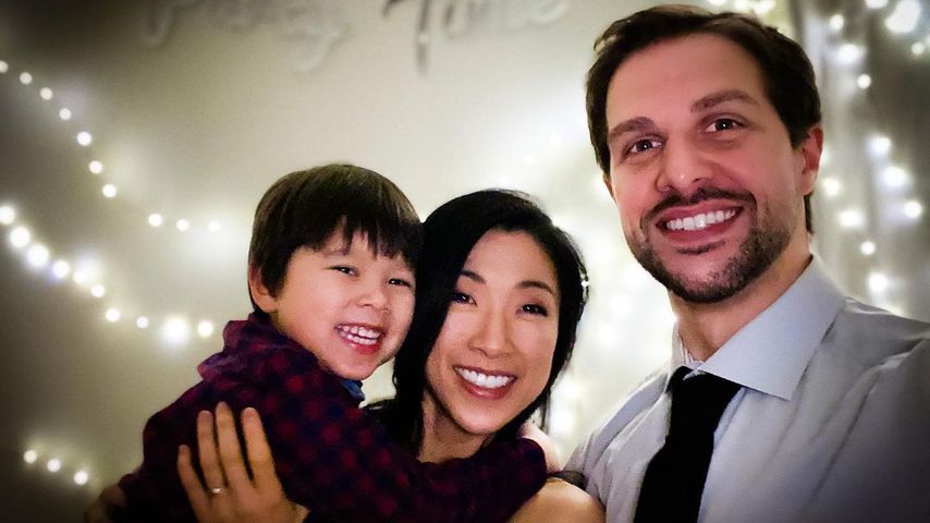 Yebin Mok mit ihrem Mann Tom Naylor und ihrem Sohn Theo