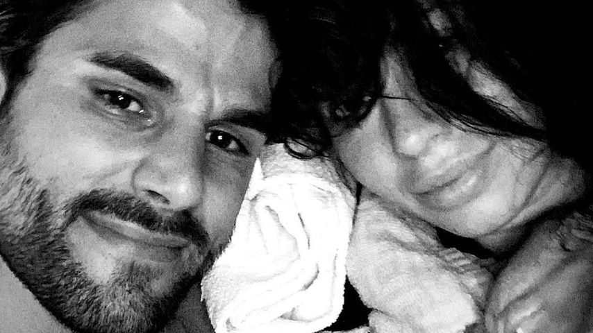 Yves-Len Unser und Vanessa Stella mit ihrem Baby