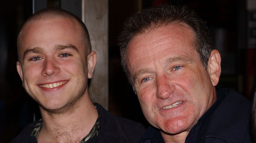 Zachary Pym Williams und sein Vater Robin Williams im März 2002
