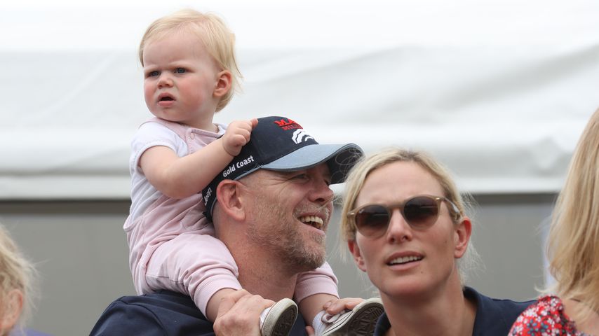 Zara Tindall mit ihrem Mann Mike Tindall und ihrer Tochter Lena, August 2019