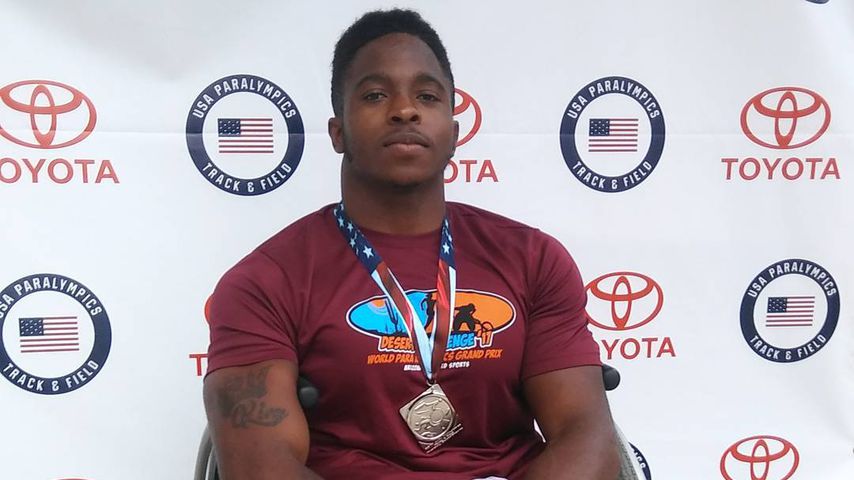 Zion Clark in seinem Rennrollstuhl