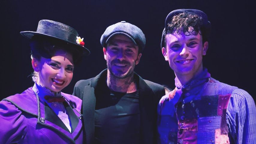Zizi Strallen, David Beckham und Charlie Stemp, Dezember 2019