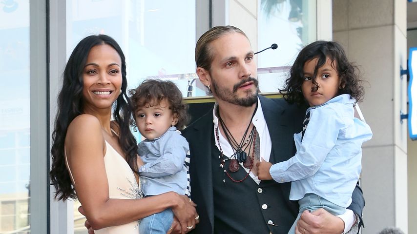 Zoe Saldana mit Marco Perego und ihren Kindern im Mai 2018