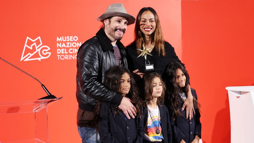 Zoë Saldaña und ihre Familie in Turin, Dezember 2024