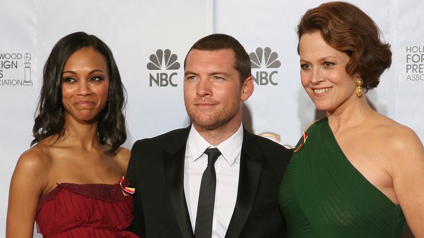 Zoe Saldana, Sam Worthington und Sigourney Weaver bei den Golden Globes 2010