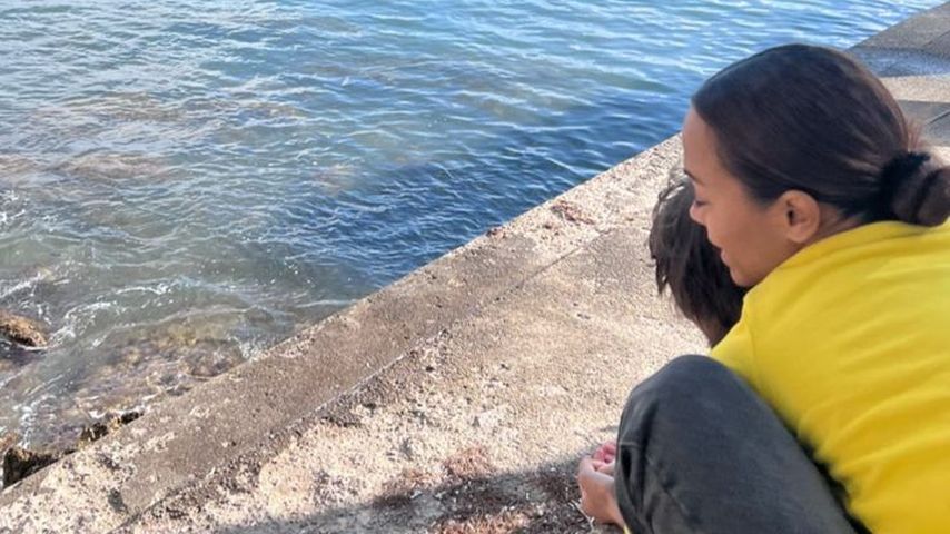 Zoe Saldana mit ihrem Sohn Zen im Februar 2023