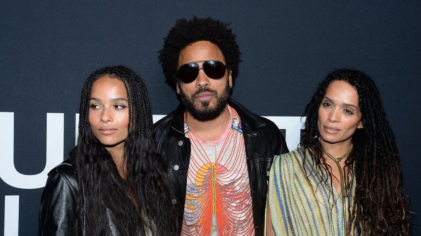 Zoe und Lenny Kravitz  und Lisa Bonet